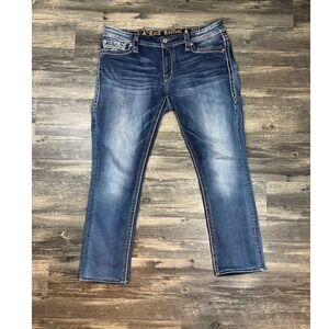 Rock Revival Denim Linnett Straight Leg Medium Wash Womens 32